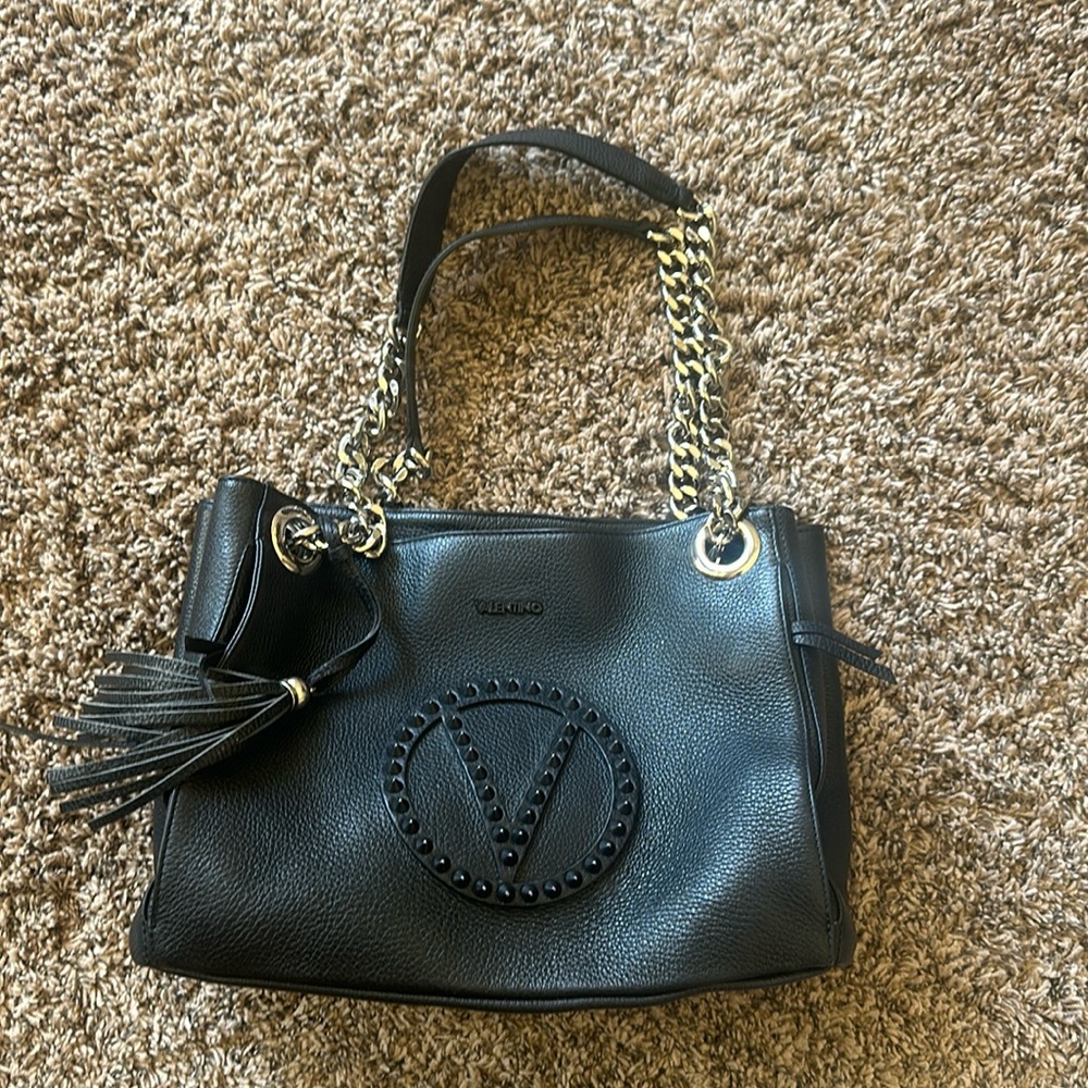 VALENTINO Black Stud Tote Purse